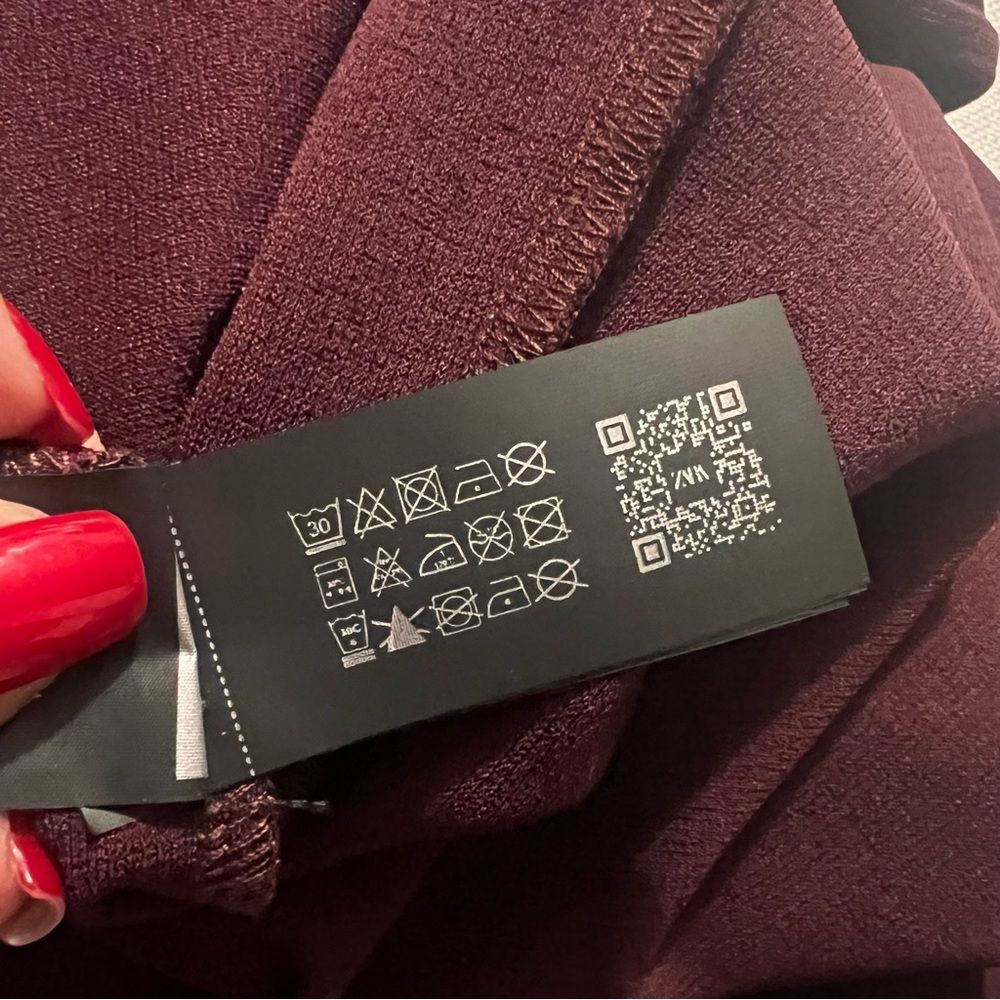 ZARA asymmetric merlot pull-on skirt | NWT | L - Picture 9 of 11